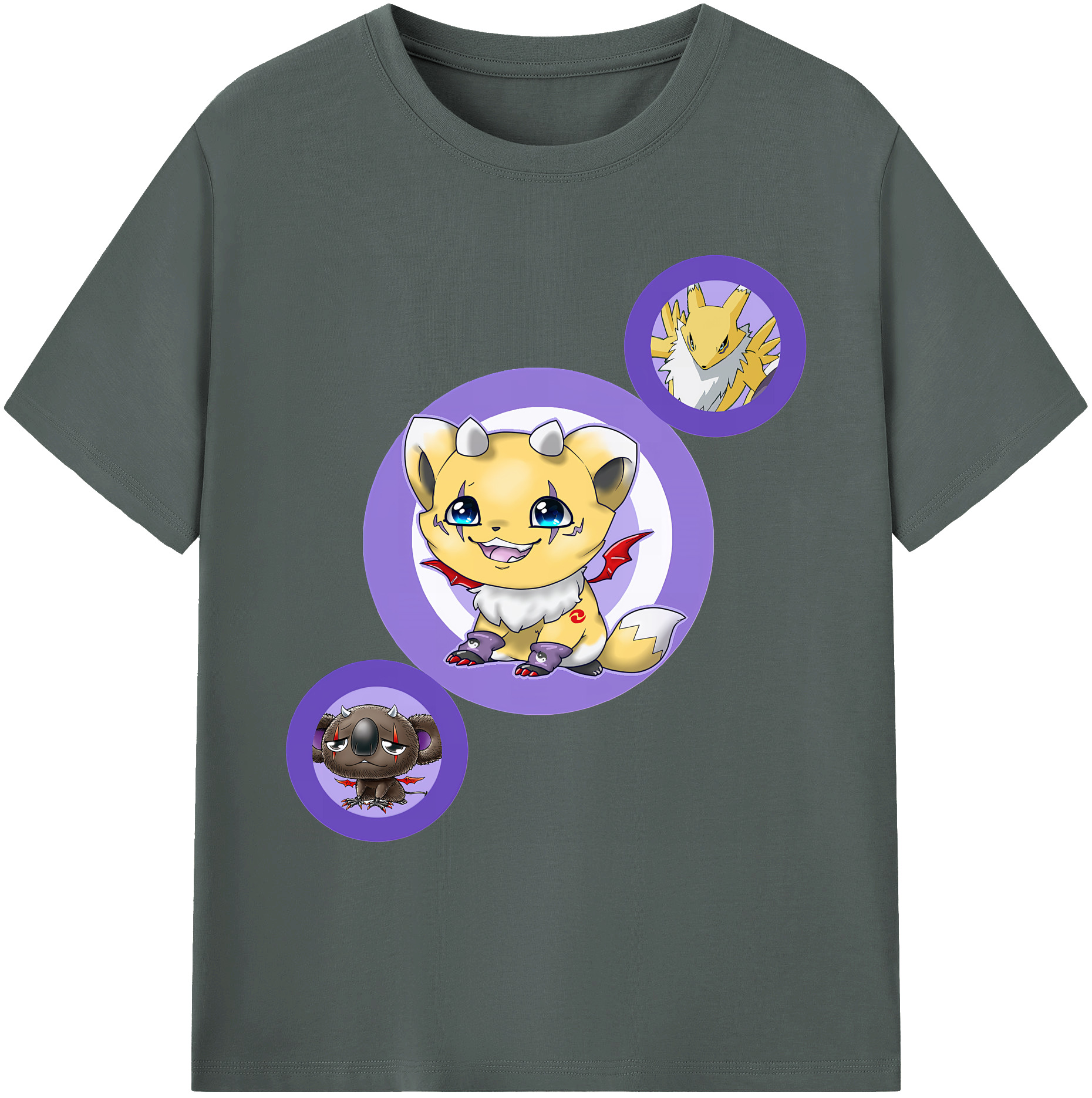 （画像用） Digimon デジタルモンスター/デジモン 綿100％ メンズ半袖Tシャツ｜肌触りやわらか＆通気性